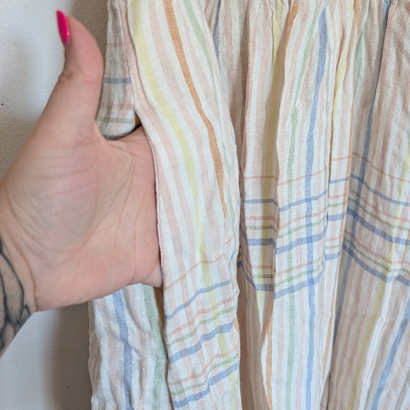 SOLD ON INSTA Madewell Linen Clara Dress In Muted Blush Plaid Size Extra Small - Picture 8 of 10